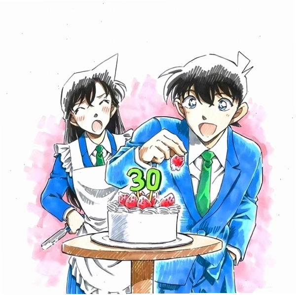Hình vẽ Conan Chibi với chiếc cà vạt quen thuộc