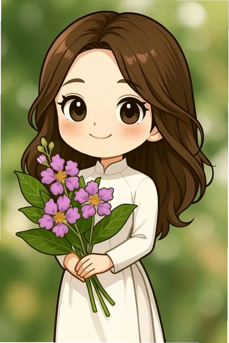 Khám phá hình cô giáo mặc áo dài chibi ngọt ngào