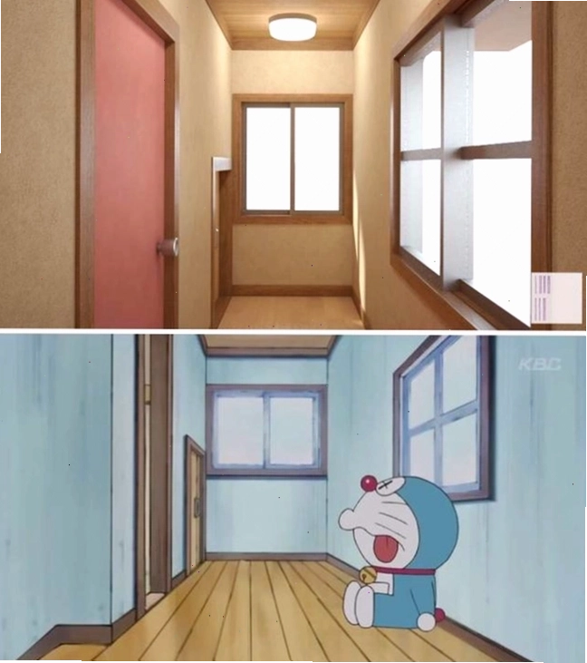 Không gian bên trong nhà của Doraemon và Nobita