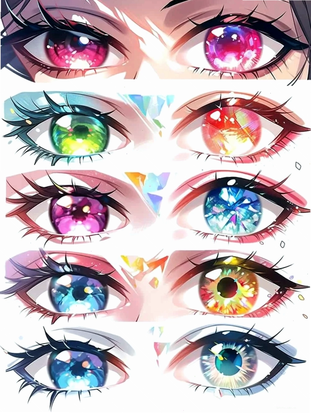 Khuôn mặt anime nữ được vẽ sắc nét từng đường nét
