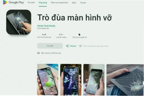 Mẫu hình nền troll vỡ màn hình điện thoại