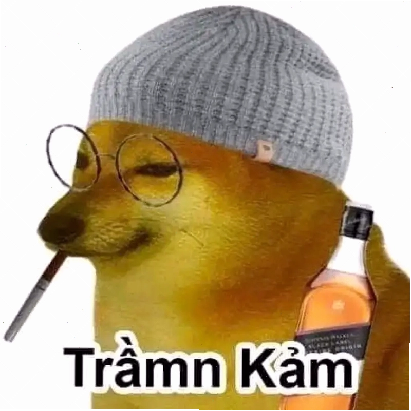 Meme chú chó ngồi suy tư