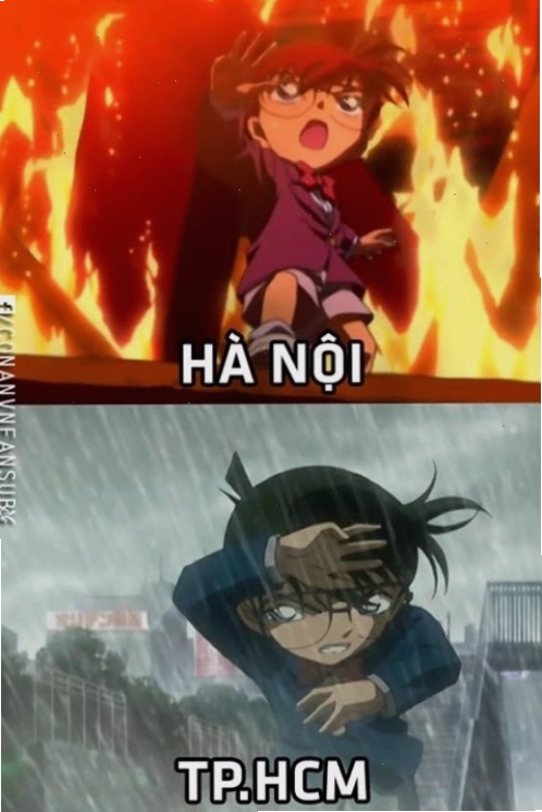 Meme Conan cười nhếch mép