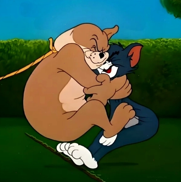 Meme mèo Tom ôm nhân vật khác