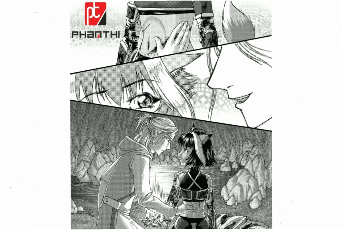 Một trang truyện tranh manga với bố cục khung hình đa dạng