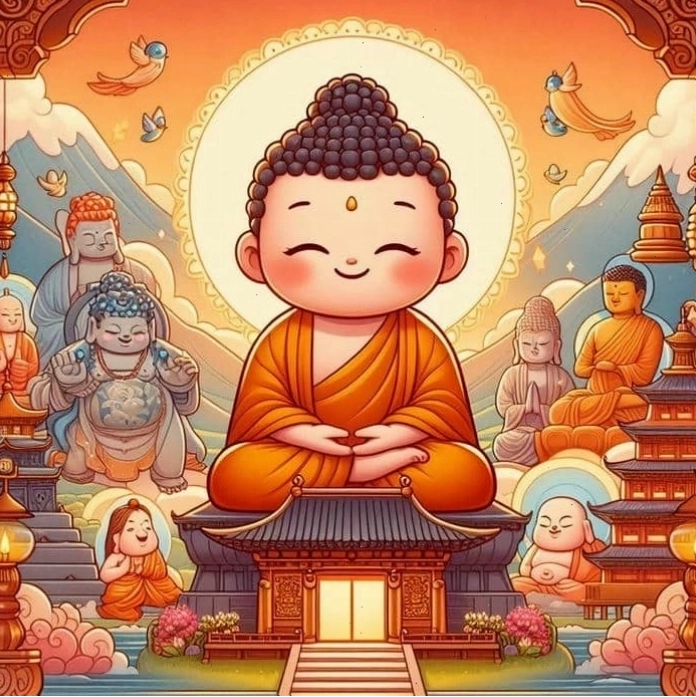 Nét vẽ phật chibi truyền cảm hứng