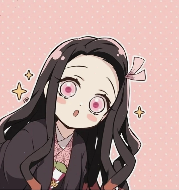 Nezuko chibi cute với biểu cảm tinh nghịch