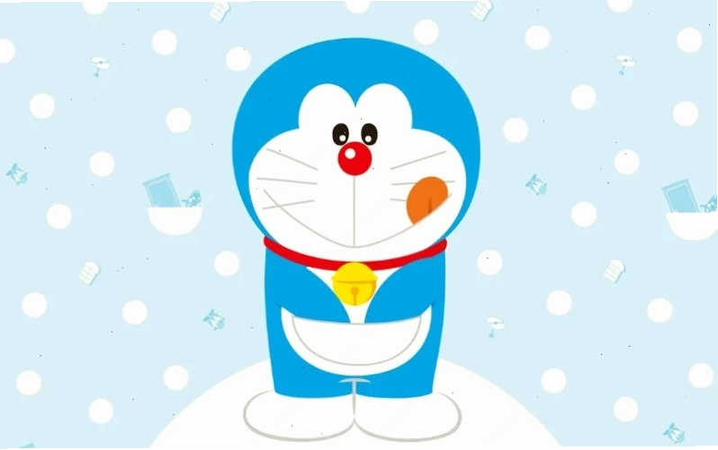 Nobita dựa vào Doraemon, thể hiện sự tin tưởng