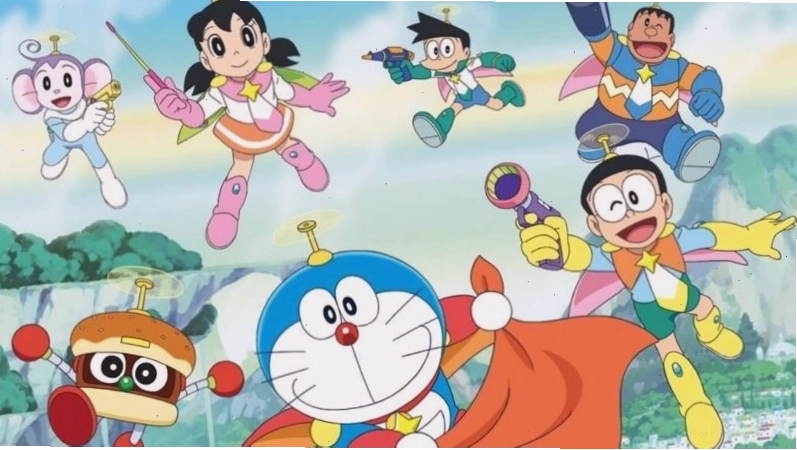 Nobita và các bạn trong trang phục hiệp sĩ không gian