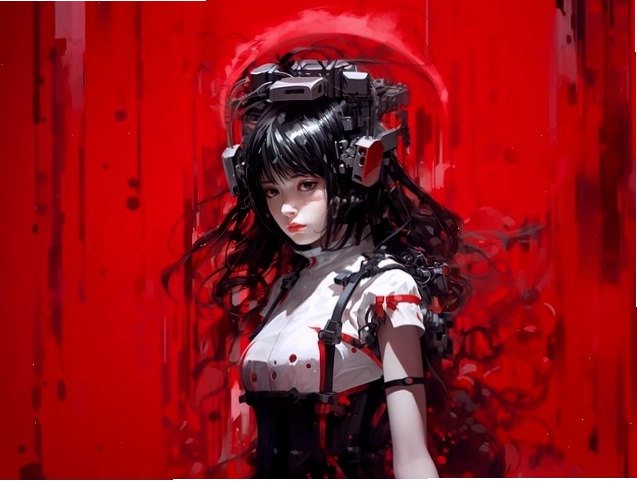 Nữ nhân vật anime chibi với nụ cười tỏa nắng