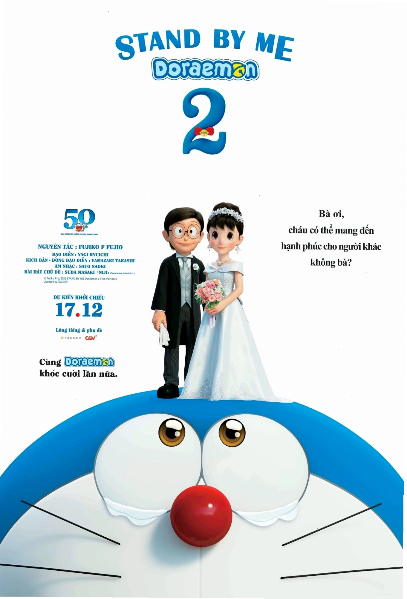 Poster phim Stand by Me Doraemon 2 với hình ảnh Doraemon và Nobita