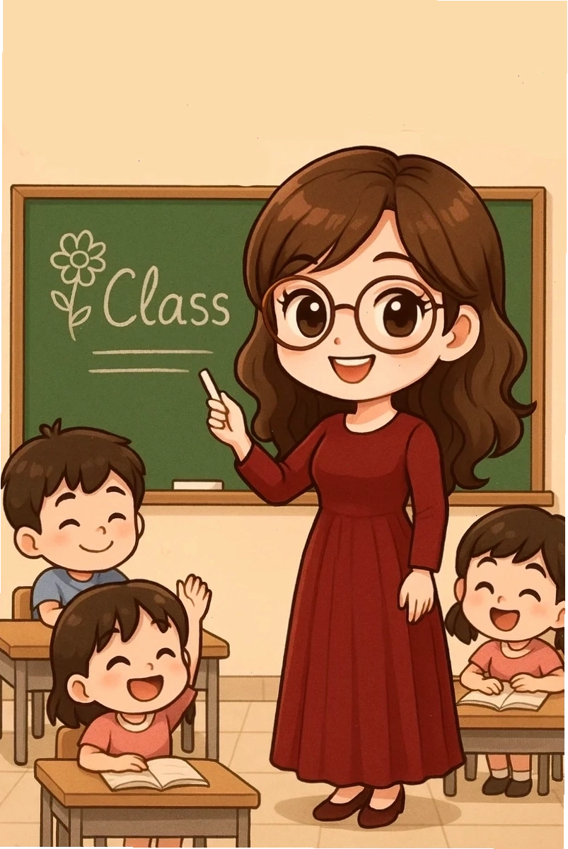 Siêu dễ thương với chibi giáo viên đáng yêu