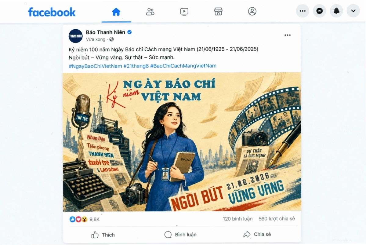 Thiết kế chào mừng ngày Báo chí Cách mạng Việt Nam có thể ứng dụng cho 20/11