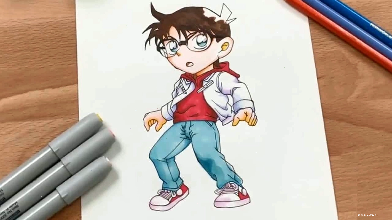Tranh nhân vật Conan có màu sinh động