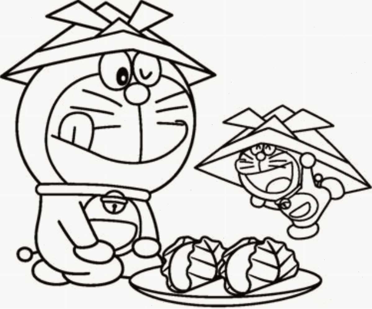 Tranh tô màu Doraemon với máy thời gian