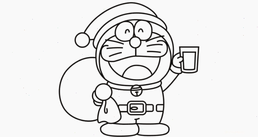 Tranh vẽ Doraemon đơn giản và ngộ nghĩnh