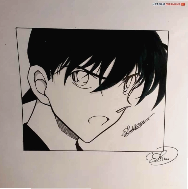 Tranh vẽ nhân vật Kudo Shinichi đẹp ngầu