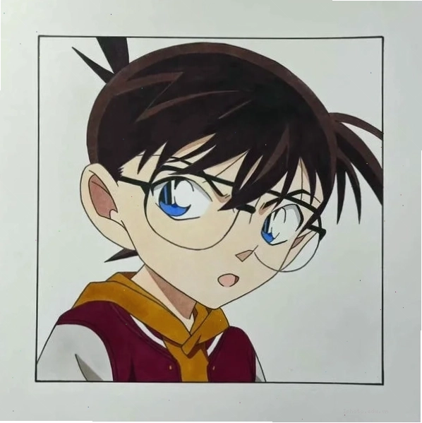 Vẽ Conan ngầu theo phong cách anime với đường nét trau chuốt
