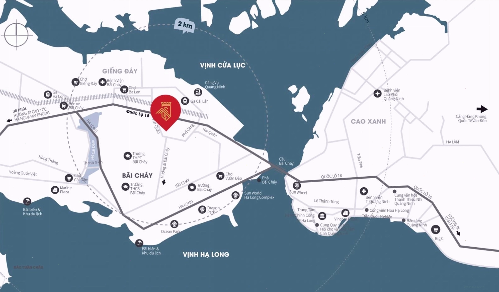 Vị trí dự án The Dragon Castle trên bản đồ Hạ Long