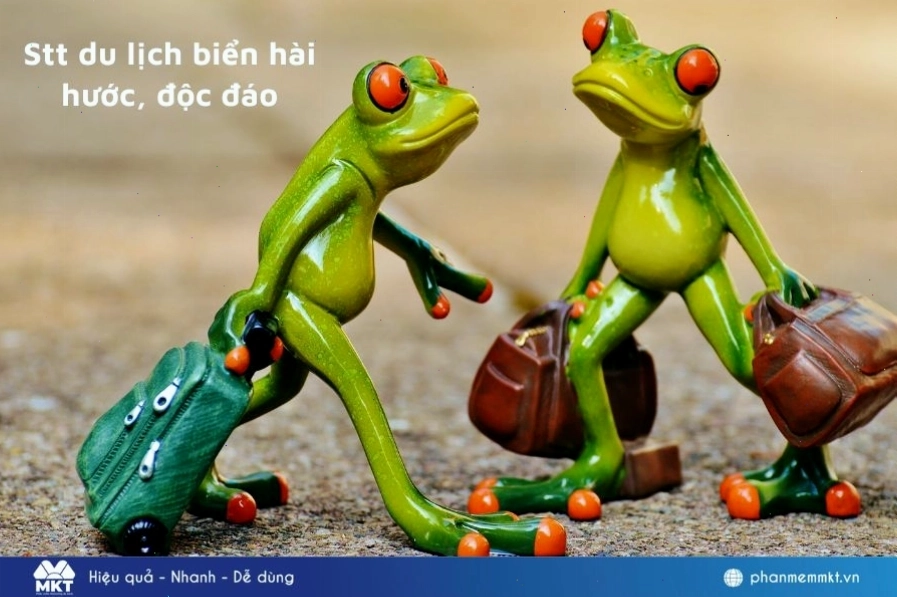 Stt du lịch biển hài hước, độc đáo
