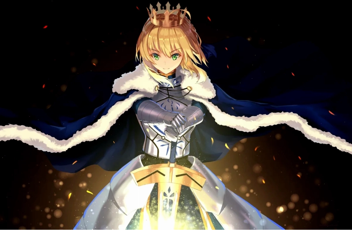 Artoria Pendragon trong bộ giáp chiến đấu