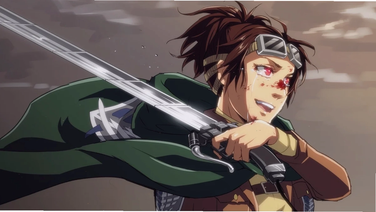 Hange Zoë với phong thái nghiêm túc và đôi mắt đầy tò mò