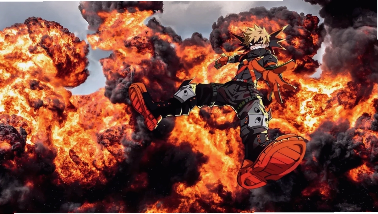 Katsuki Bakugo đang tập luyện chăm chỉ