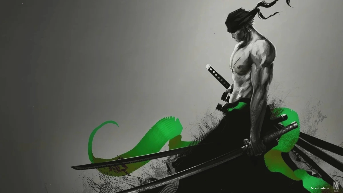 Roronoa Zoro tung ra đòn tấn công mạnh mẽ với ba thanh kiếm