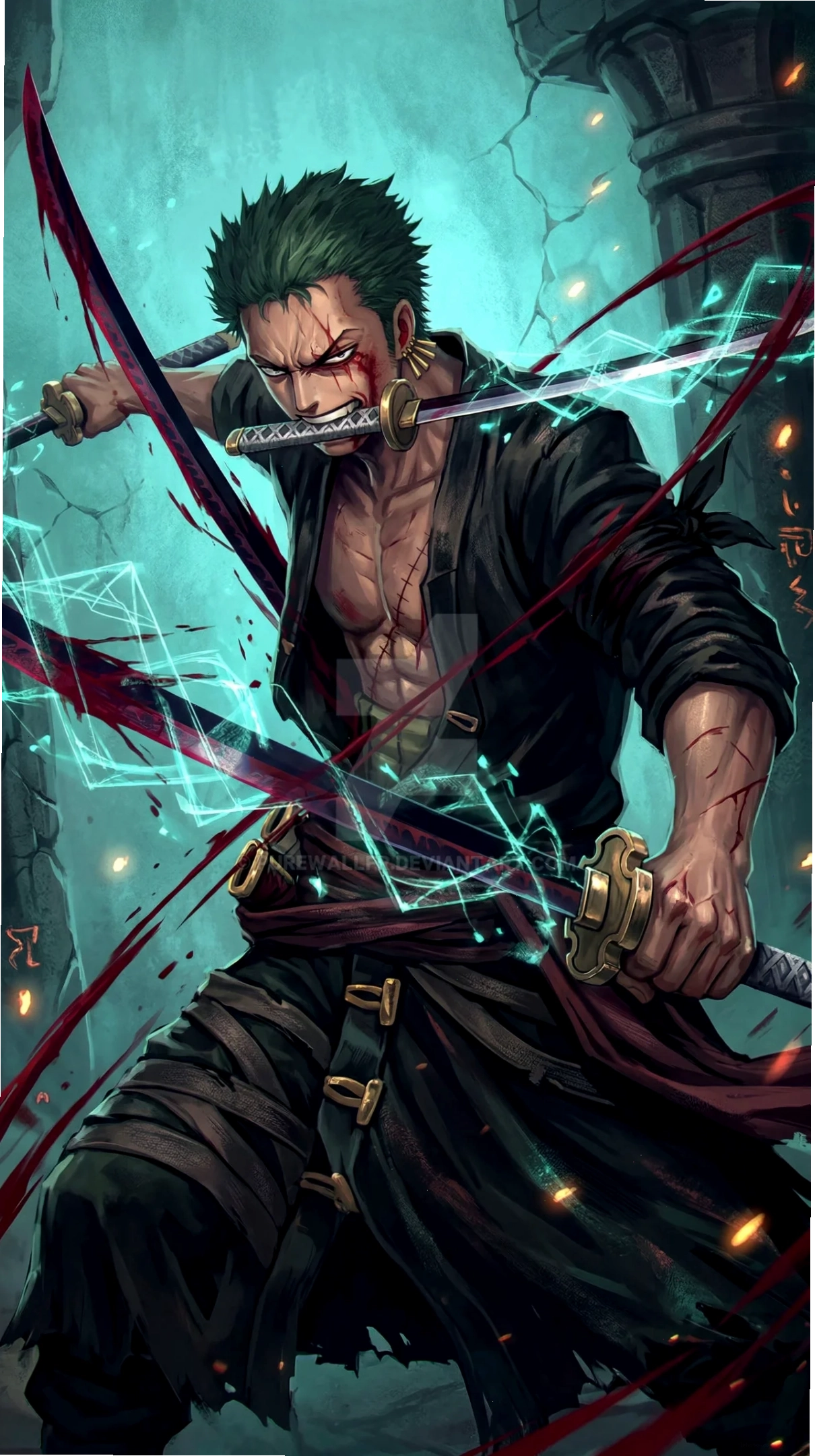 Roronoa Zoro và Monkey D. Luffy cùng các thành viên Băng Mũ Rơm