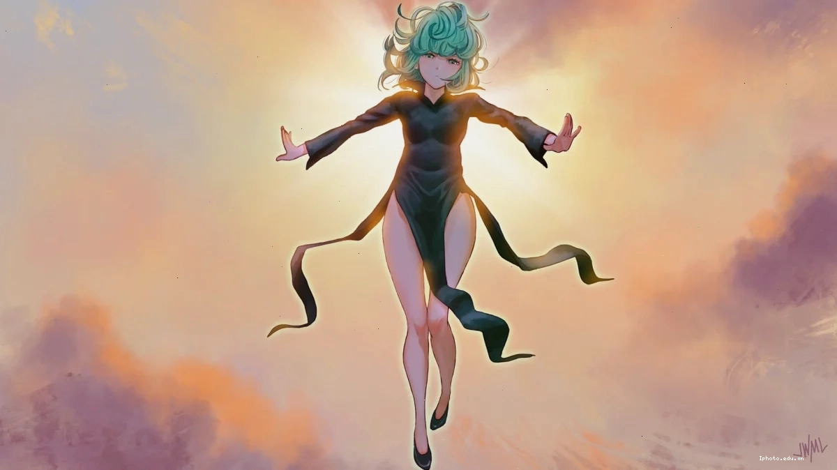 Tatsumaki trong trang phục anh hùng quen thuộc