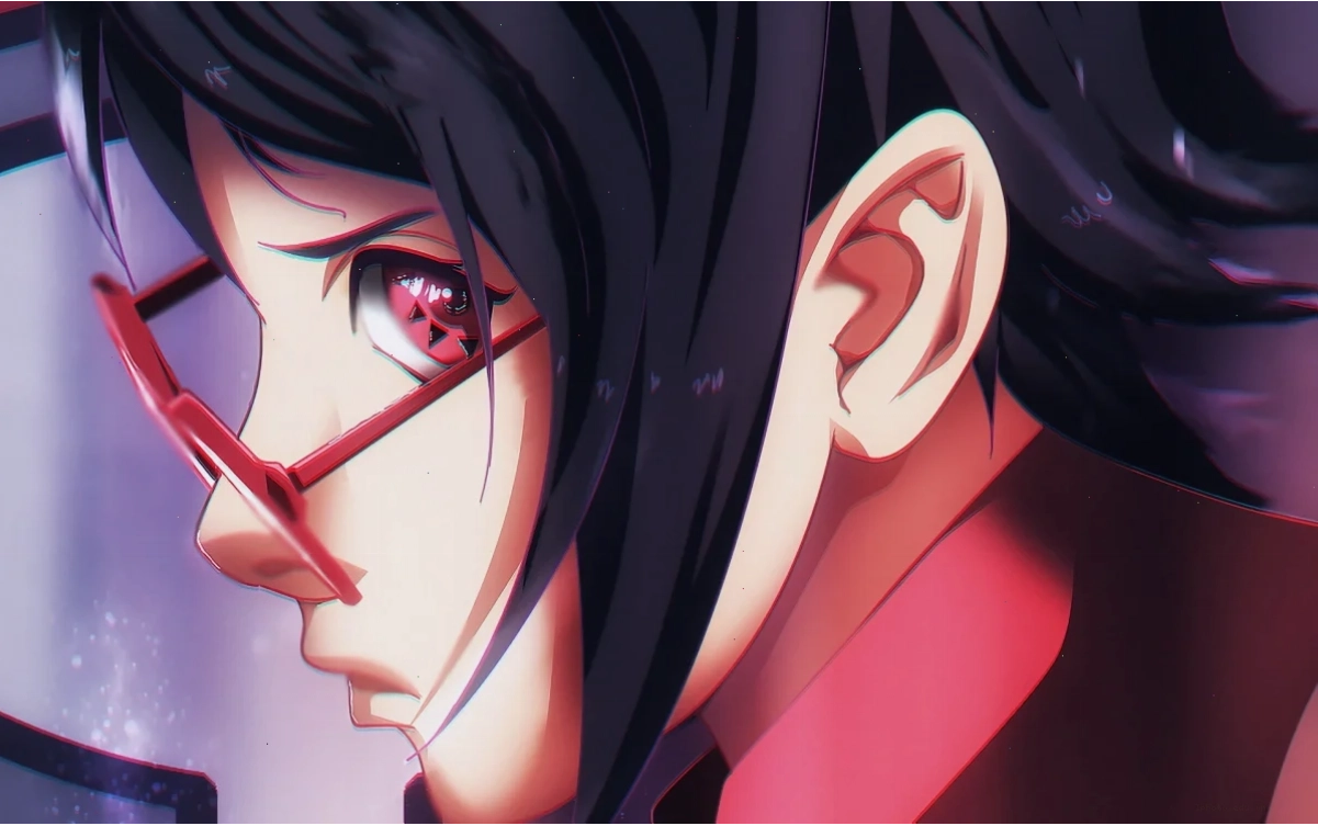 Uchiha Sarada trong trang phục của ninja Konoha